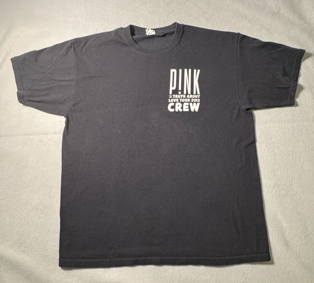 Pink P!NK Truth About Love Tour 2013 CREW T-Shirt Y2K Anvil Blue Tag Size XL